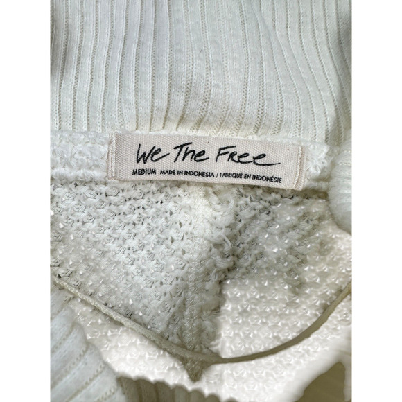 Free People We The Free Shes A Keeper Tunic Sweater M Cream Waffle Knit Boho - Picture 4 of 8